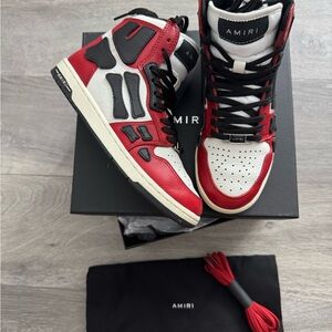 Amiri Red and Black Skel High-Top Sneakers